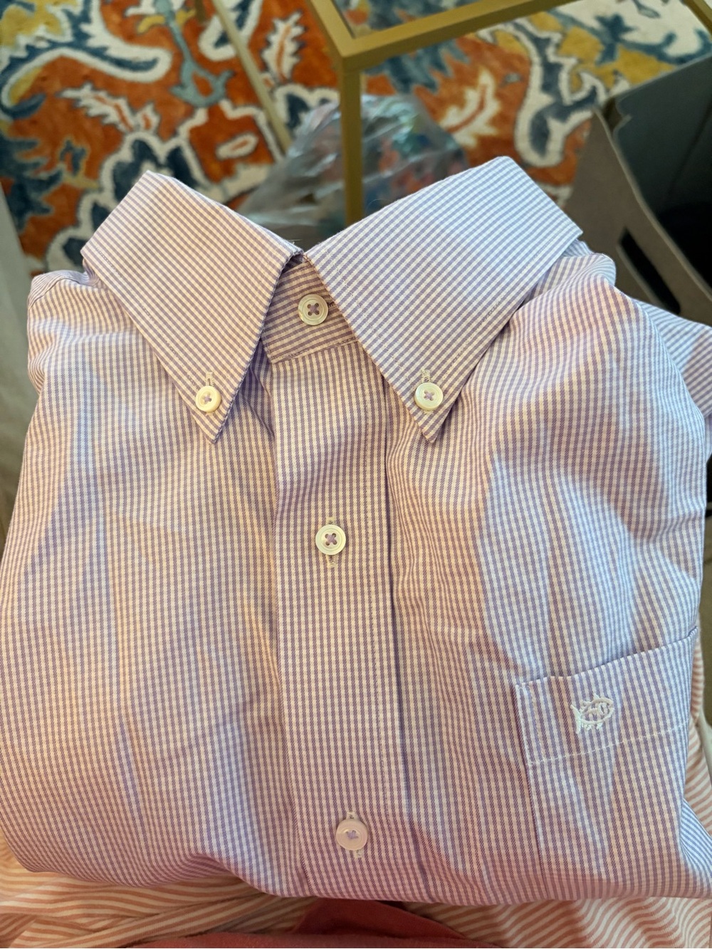 Southern Tide Light Purple Micro-Check Button-Down Shirt